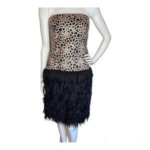 Tadashi Showji Strapless Feather Dress